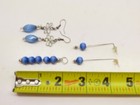 Vintage Moonglow Earrings Lot Blue Stones Pierced Clip On Silver Tone D6051 — photo 10