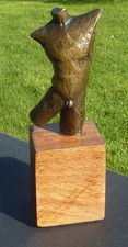 petit bronze cire unique buste homme nu signé patine antique statue sculpture