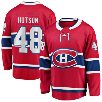 Men's #48 Hutson Red Home Breakaway 2024-25 Stitched Hockey Jersey Sz XS-6XL
