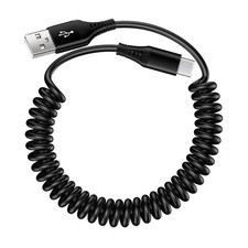 Coiled 3FT USB C Cable Charger for iPhone 17e/16e/16/16, USB C Cord, Car Charger