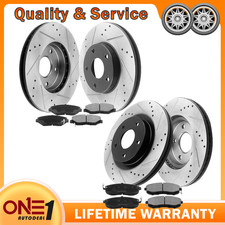 350mm Front Vented Rear Drilled Rotors Brake Pads for Durango Grand Cherokee