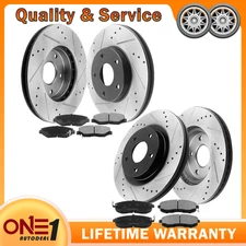350mm Front Vented Rear Drilled Rotors Brake Pads for Durango Grand Cherokee