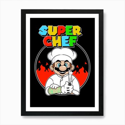 Super Chef Kunstdruck gerahmt Wandbild Poster Leinwanddruck Bild