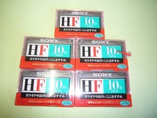 Sony HF 10min Cassette Tape 5 Pack Unused Karaoke/Practice, Sealed