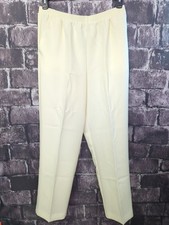 Alfred Dunner Pull On Pants Straight Elastic Waist Size 12 Ivory NWT    PP31 