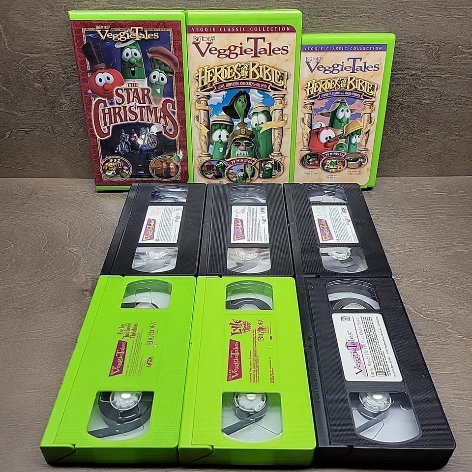 Large Lot of VeggieTales VHS Tapes and DVDs Bible Christmas Larry-Boy ...