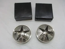 2-New VTG Marlboro Texas Lone Star Silver Stainless Steel Ashtray w/Lid