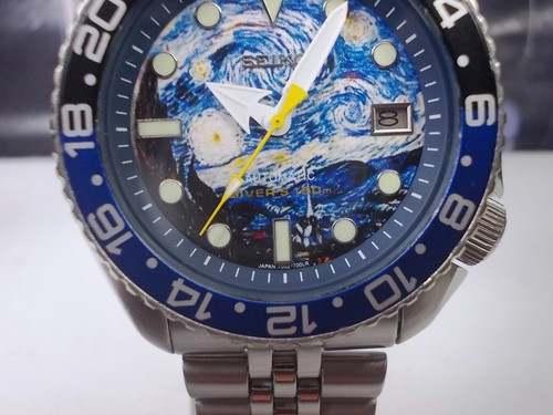 SEIKO 150M SCUBA DATE AUTO MENS WATCH 7002-7000 'STARRY NIGHT' (SN 381305) - Picture 6 of 12