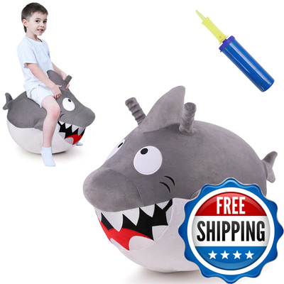 Iplay, Ilearn Iplay Ilearn Bouncy Pals Kids White Shark Hopper Ball Toddler