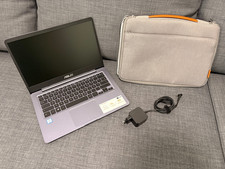 günstiger 14 Zoll Laptop ASUS 256 GB SSD dünn Notebook Office/Studium + Tasche