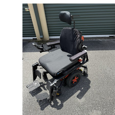 Quantum EDGE 3 Power Wheelchair Orange Joystick Adjustable Height Headrest 375  