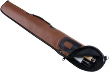 Billiard Pool Stick Bag,1 X 1 PU Cue Cases,Soft 2-Piece Brown 