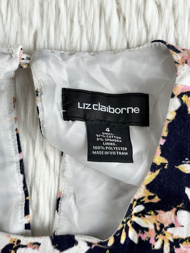 Liz Claiborne Damen mehrfarbig Blumen ärmellos Schlüsselloch A-Linie Kleid Gr. 4 - Bild 21 von 23