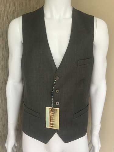 Chaleco De Lana Gris De Ajuste Alto TED BAKER De Tela Italiana Talla 40 BNWT - Imagen 7 de 15