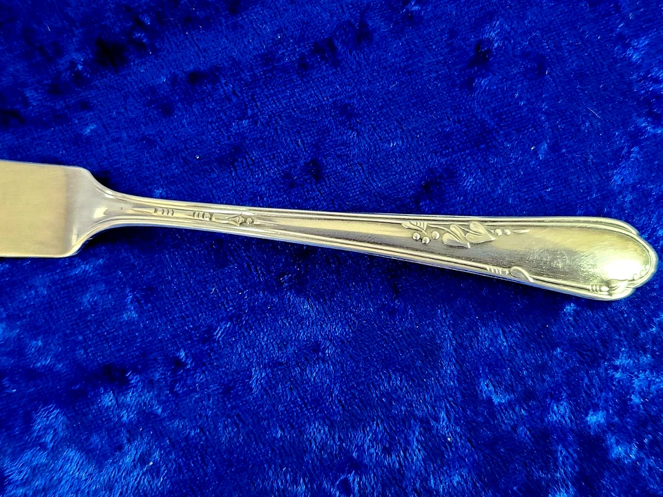 Cuchillo de mantequilla Wm A Rogers A1 Plus Oneida Meadowbrook plateado 1936 mango plano Foto 2 de 4