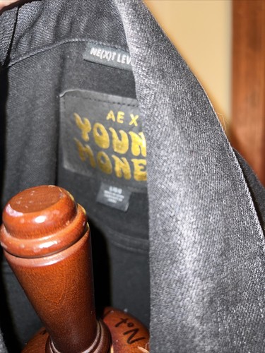 Young Money American Eagle Denim Jacket AE X Lil Wayne Men’s Size L Black GUC - Picture 16 of 16