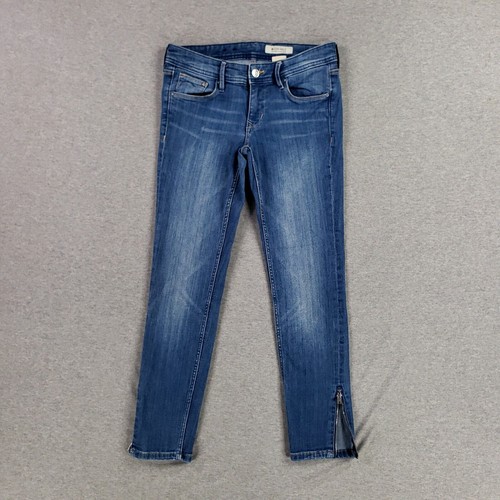H&M Sqin Jeans Size 28 Low Rise Ankle Stretch Zippers Jegging Modern Light