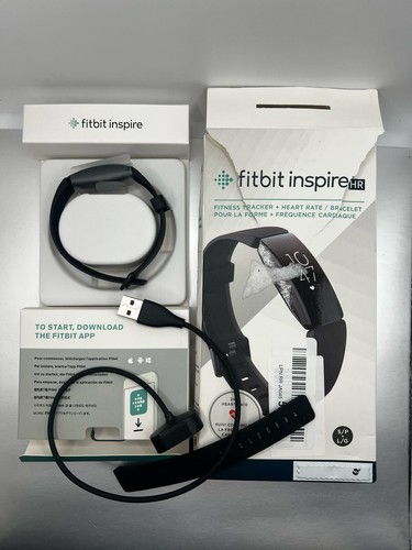 Fitbit Inspire HR Black Fitness Sleep Activity Tracker New Open Box