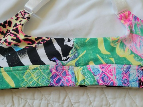NEW! Brooke Taylor Active Crossback Straps Sport Bra Top Multicolor SZ/L NWT/$42 - 第 3/8 張圖片