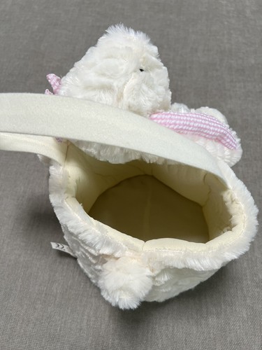 Plush Bunny Gift Basket 90’s Vintage Rabbit The Petting Zoo Soft Cream Pink 1994 - 第 12/12 張圖片