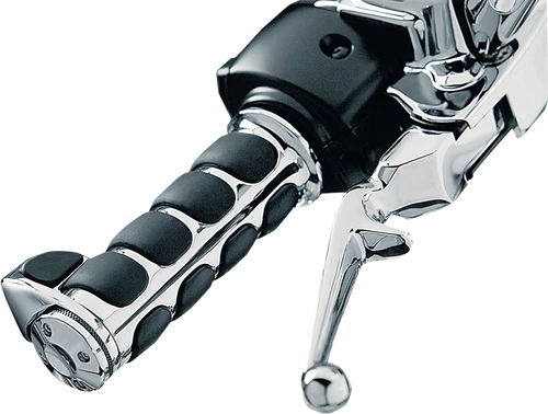 Kuryakyn Premium ISO-Grips with Chrome Accent Rings with Throttle Boss 6228