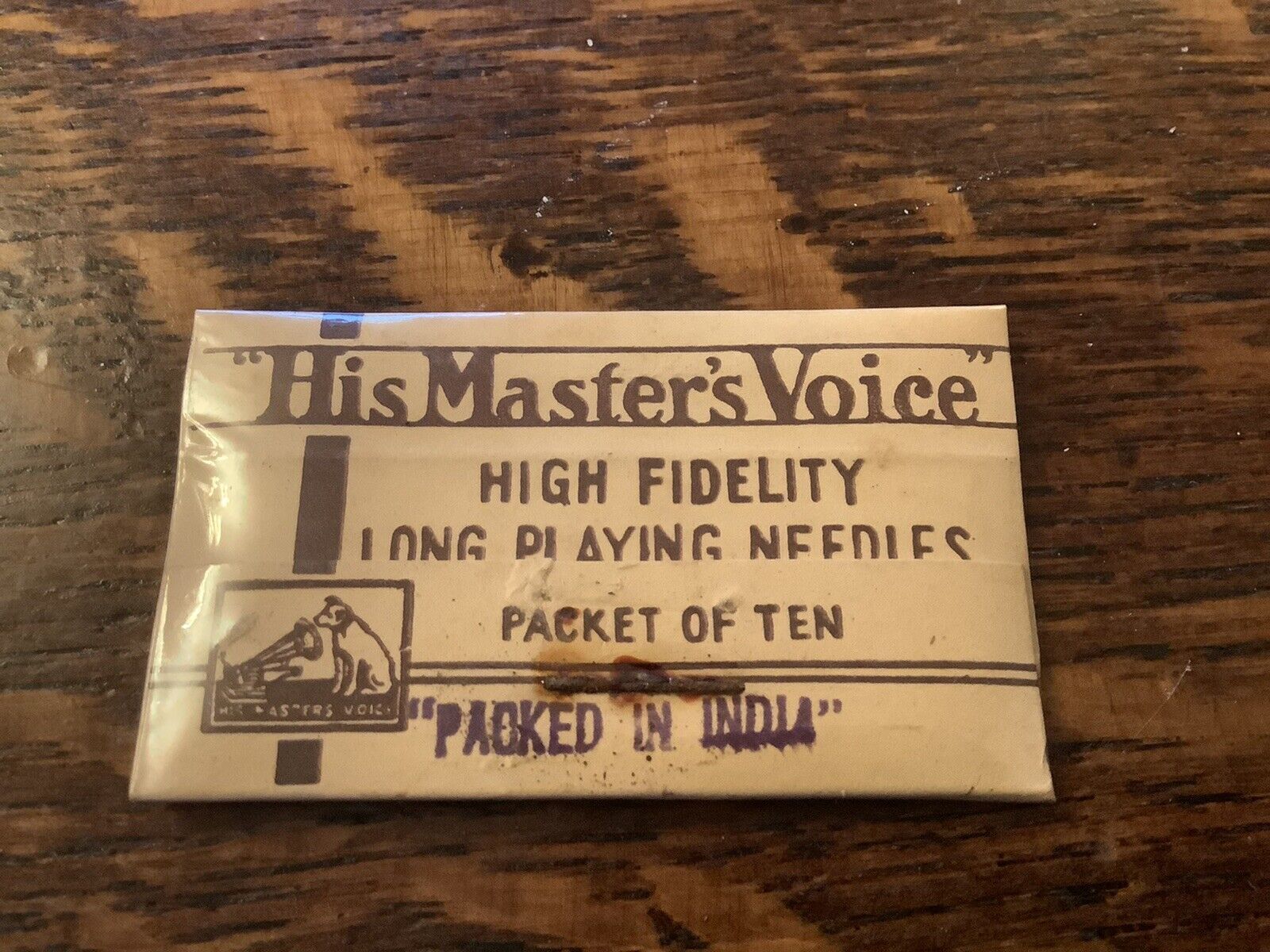 Vintage HMV  'His Master's Voice' Gramophone Needle Packet Sealed C. 1920’s