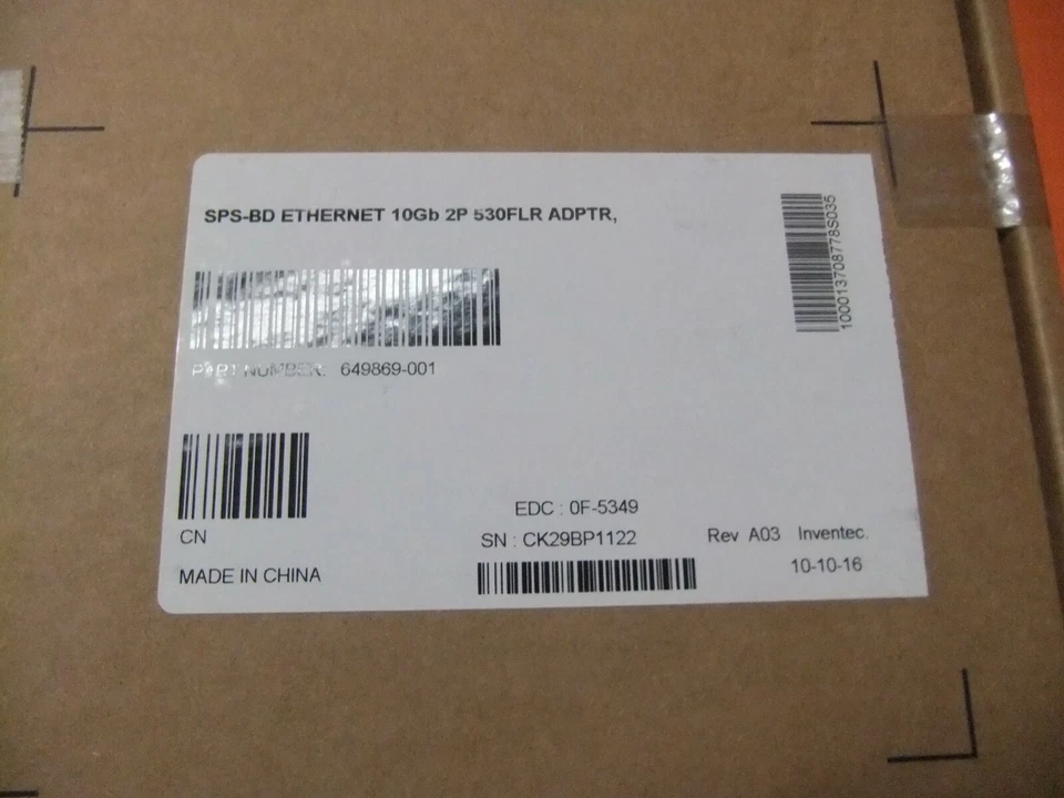 HP647581-B21 649869-001 ETHERNET 10GBE 2PT 530FLR-SFP +ADAPTER - Image 2 of 2