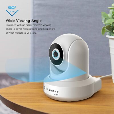 Amcrest 4MP ProHD Indoor WiFi Security Camera - Pan/Tilt, Two-Way Audio, Night Vision, Motion Detection, Works With Alexa