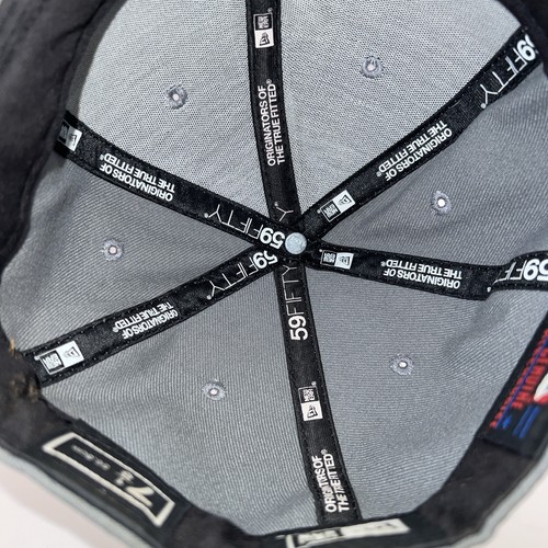 Atlanta Braves Script A Black on Gray Hat Cap New Era 59FIFTY 7 1/8 Bill Sticker - Picture 11 of 14
