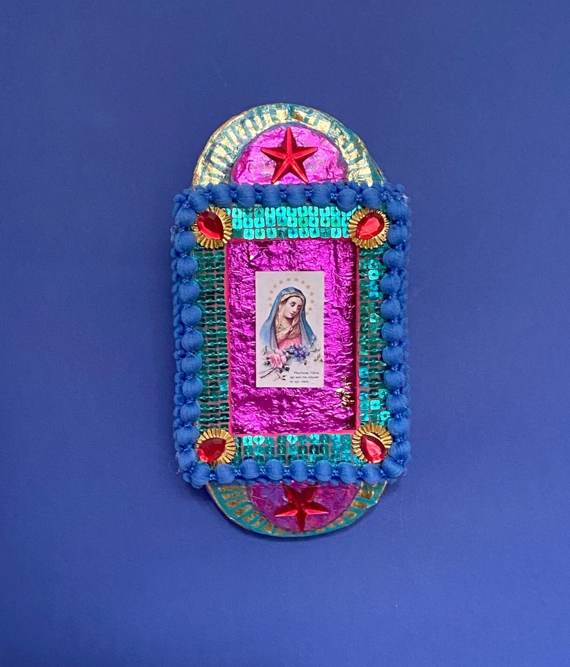 Handmade Mexican style Nicho, assemblage wall art Christmas/Birthday gift. no.28 - Image 3 of 4