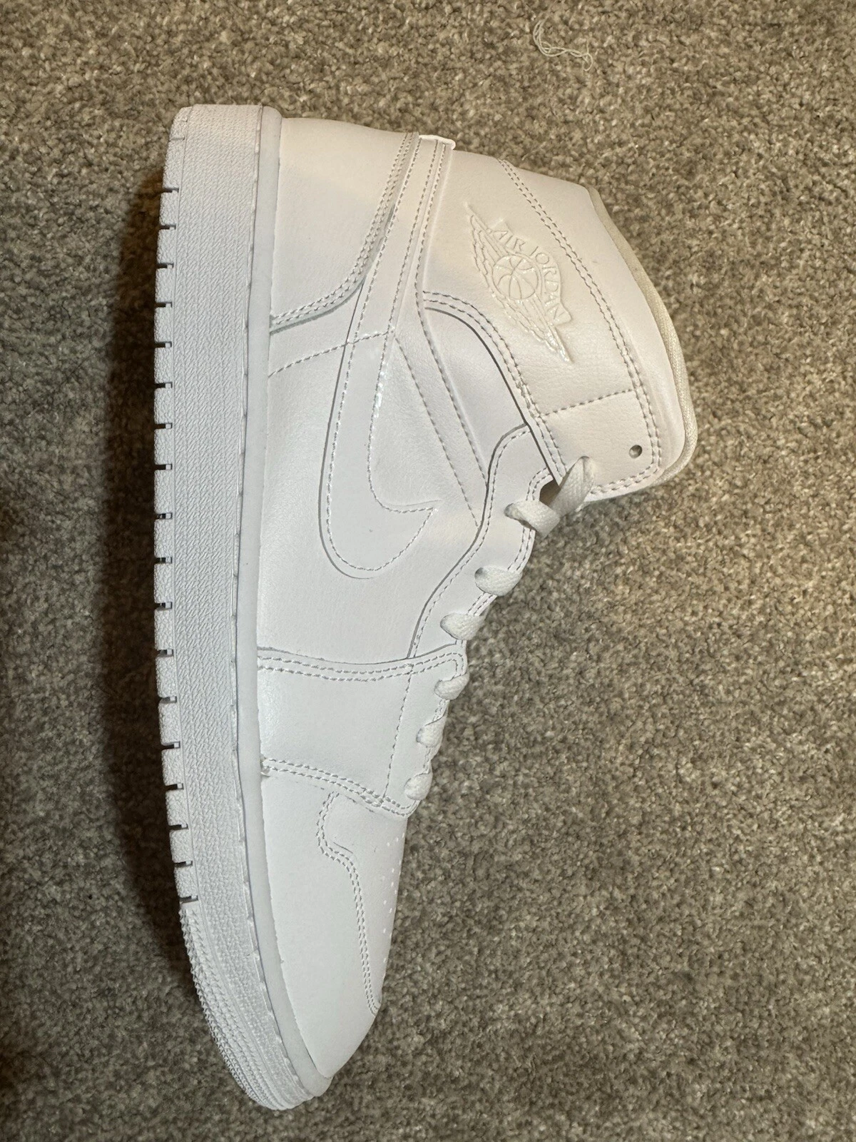 Nike Air Jordan 1 Mid Triple bianche taglia UK 8 5