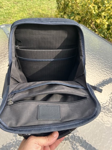 Tumi Alpha Blue Backpack Navy Seven Exterior Pocket Zip Closure Laptop Pocket - Picture 8 of 12