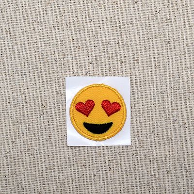 1'' Smiling Face Heart Eyes Emoji Iron on Patch