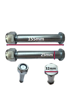 25mm Pins for Mini Excavator Attachments Hex head Pair