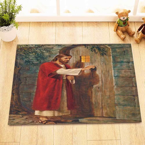 Revestimiento de cortina de ducha de poliéster impermeable para baño Jesus Door resistente al agua - Imagen 5 de 8