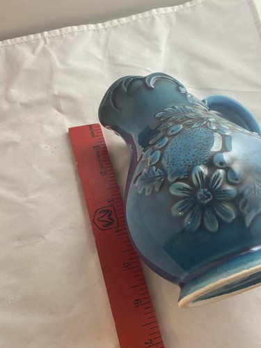 Made In Japan, Fruit Covered, Small, Blue, Rare Juice Pitcher. Preowned Vintage - Picture 7 of 12