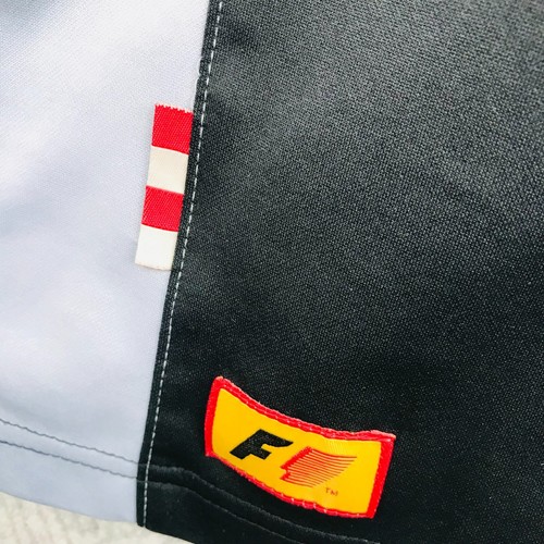 Vintage F1 Polo Homme M Noir Gris Polyester Manches Courtes Formula 1 Racing - Picture 5 of 6