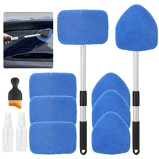 11x Extendable Windshield Cleaner Tool Car Window Cleaning Wash Glass Wiper Kit