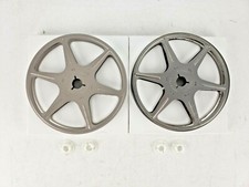 Lot of 2 Scherer 5" Super 8 8mm Metal Reels Boxes Adaptors