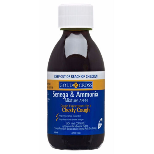 6 x Gold Cross Senega & Ammonia Chesty Throat Relief Cough Liquid Syrup 500mL - Picture 8 of 12