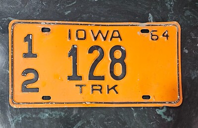 1964 IOWA Truck License Plate 