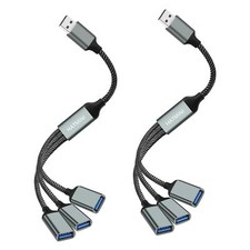 USB Splitter Cable USB 2.0 Male to 3 Port Female Multi USB Port Extender Cabl...