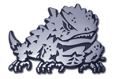 tcu texas christian horned frog logo chrome auto car emblem usa made