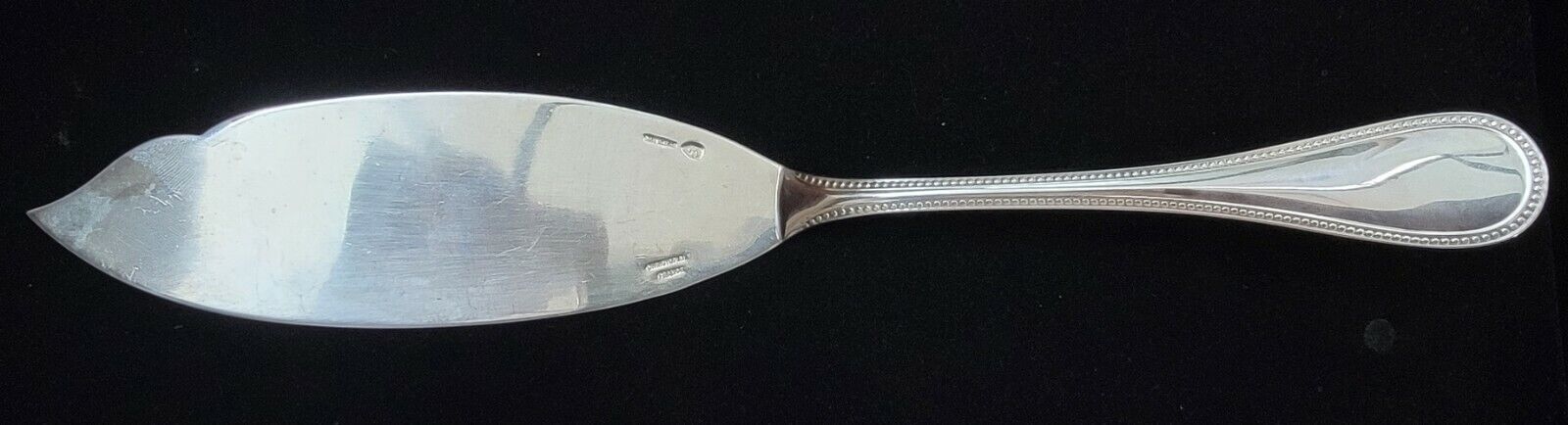 CHRISTOFLE PERLES Sterling Silver Large Serving Fish Knife 11 Inches 