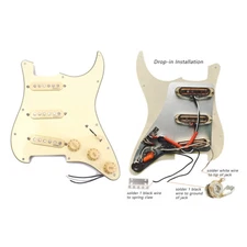 LAMSAM Alnico V SSS Pickguard Neck Middle Pickup Orange Capacitor for ST Strat