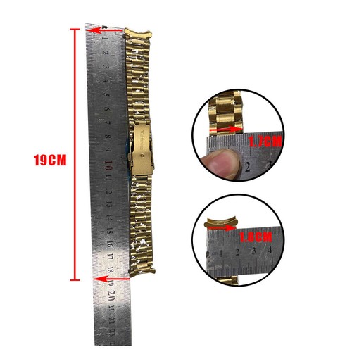 18mm-24mm Edelstahl Glieder-Uhrenarmband Silbern Metall massiv schnellwechs DE - Bild 14 von 21