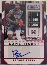 Reggie Perry Mississippi State Basketball Red Panini autograph Rookie card Nets