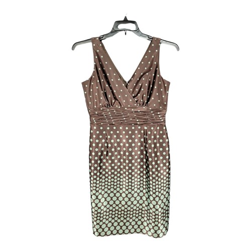 Jessica Howard Womens Dress 8P Sheath Sleeveless Empire Waist Poka Dot V-Neck