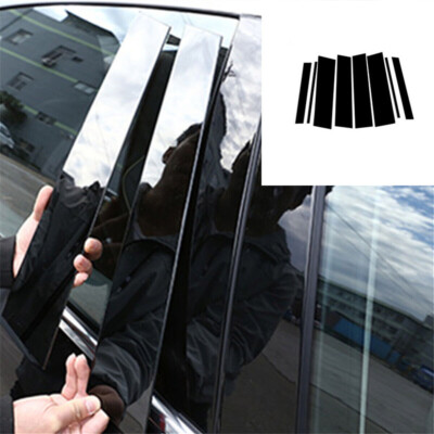 For Toyota Highlander 2020-2023 Black Pillar Posts Set Door Trim Piano Cover Kit