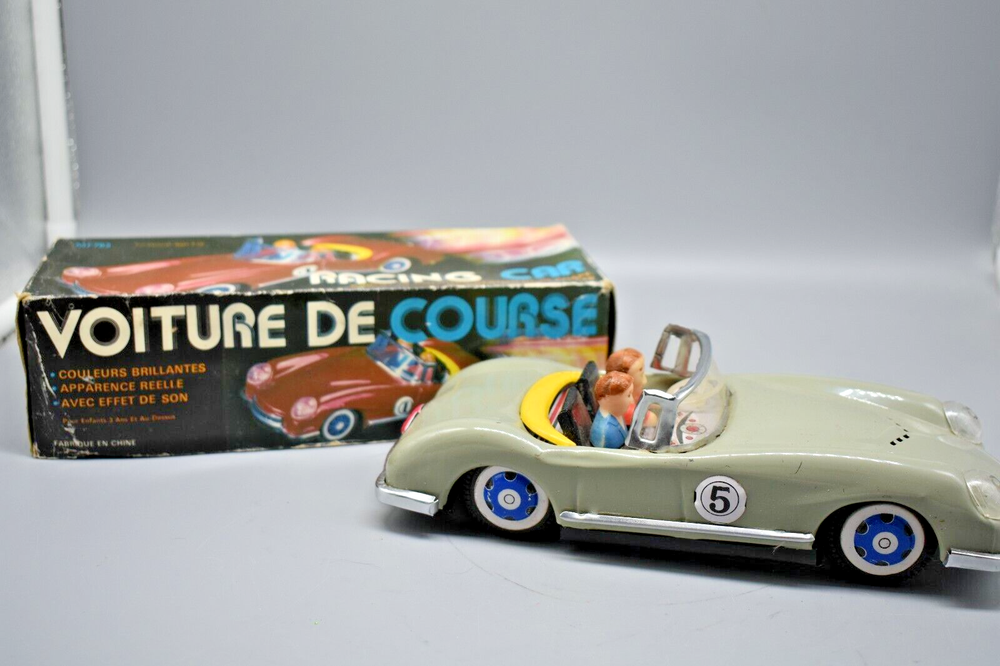 Vintage Voiture De Course tin litho Friction Racing Car  1:18 scale, MF763